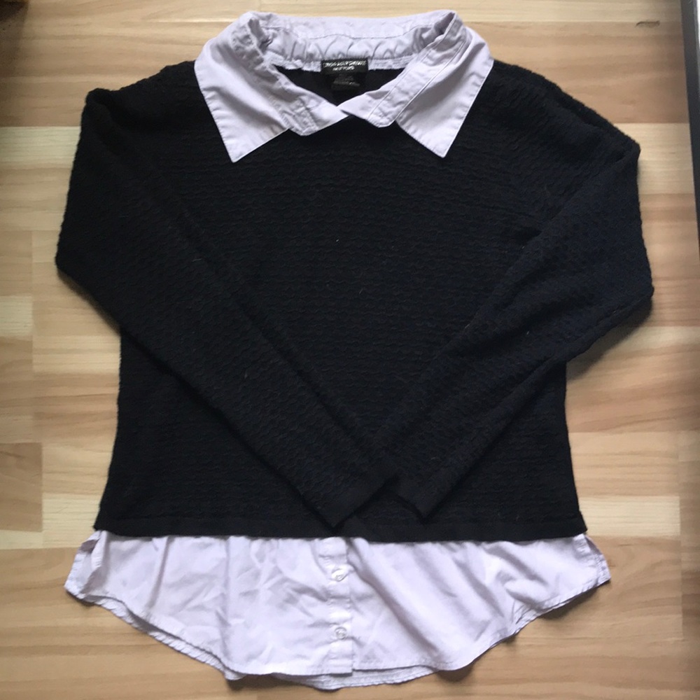 (FREE WITH PURCHASE*) Black Collared Sweater